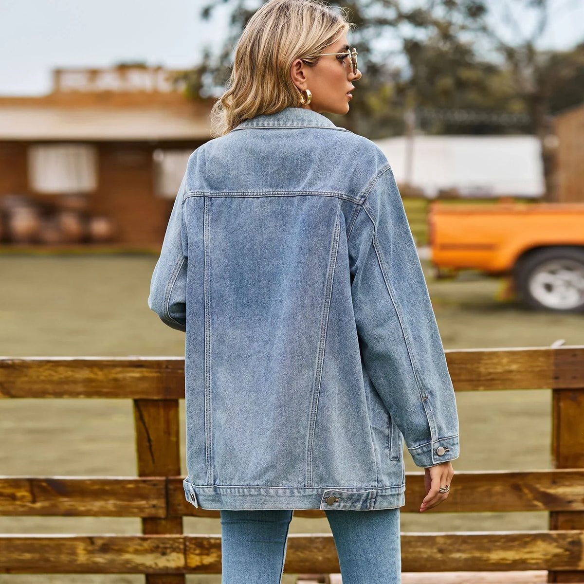 Kurtka damska | jeansowa, oversize