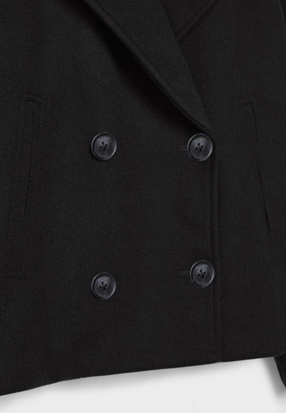 Kurtka zimowa damska krótka | Podwójne zapięcie, szerokie klapy, krótki krój | Elegancki styl na zimę