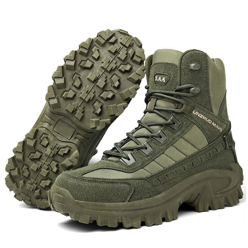 Buty zimowe damskie | wojskowy styl, plusz