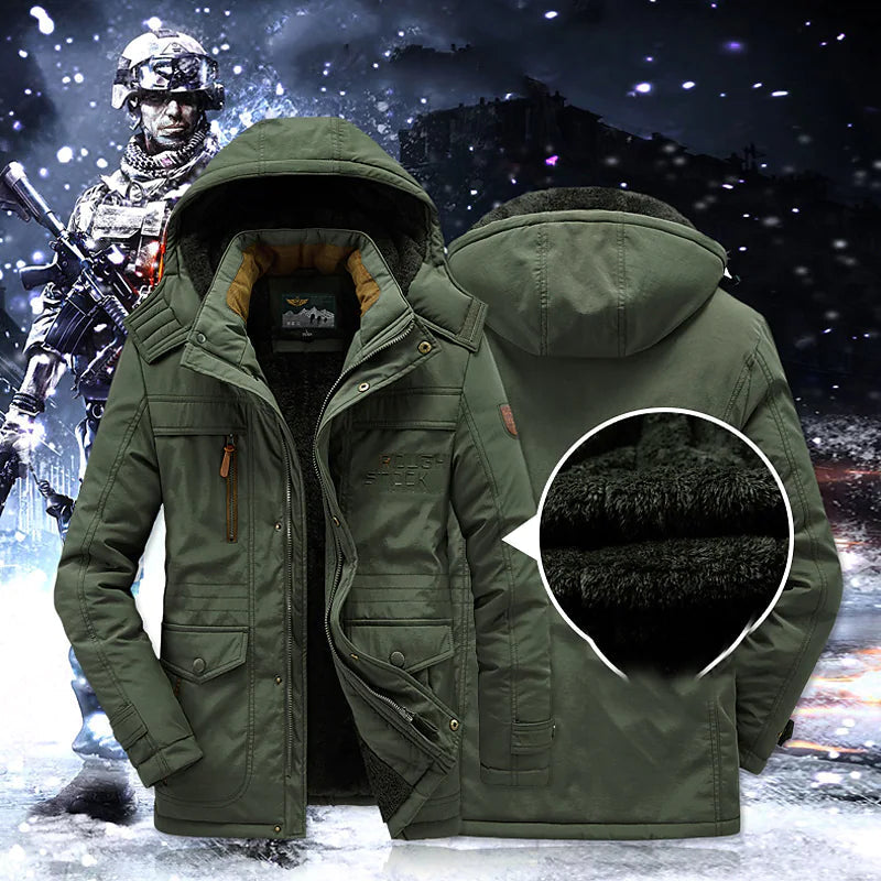 Parka męska | kaptur, zamek z przodu