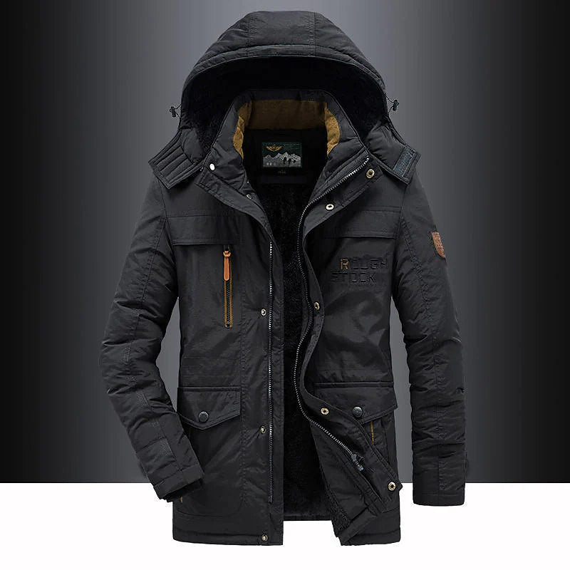 Parka męska | kaptur, zamek z przodu