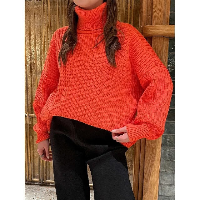 Sweter damski | golf, krój plus size