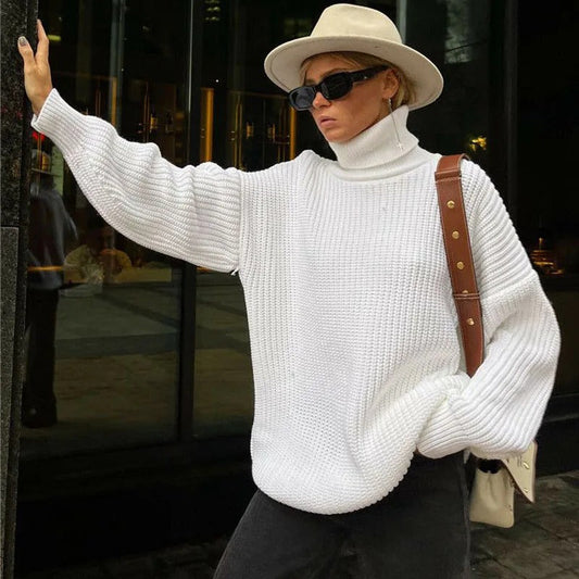 Sweter damski | golf, krój plus size