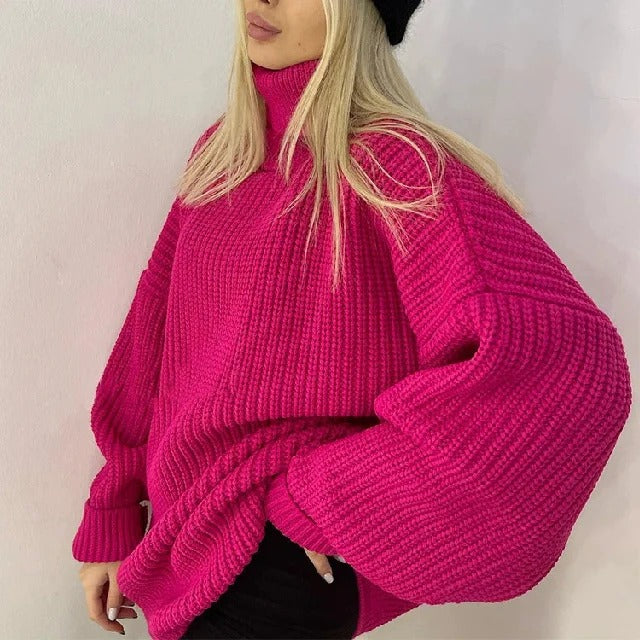 Sweter damski | golf, krój plus size