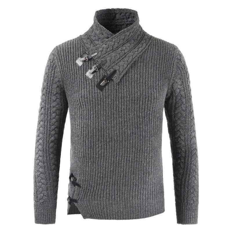 Sweter męski | dzianinowy, długie rękawy