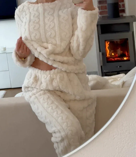 Komplet piżamowy damski | gruby polar