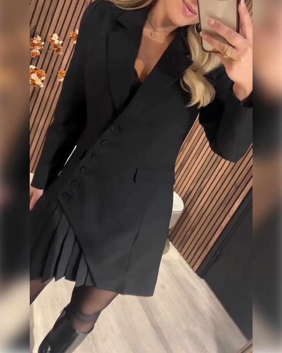 Sukienka blazer mini | plisowana spódnica
