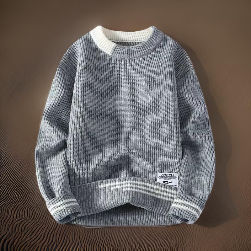 Sweter męski | okrągły dekolt, klasyczny krój