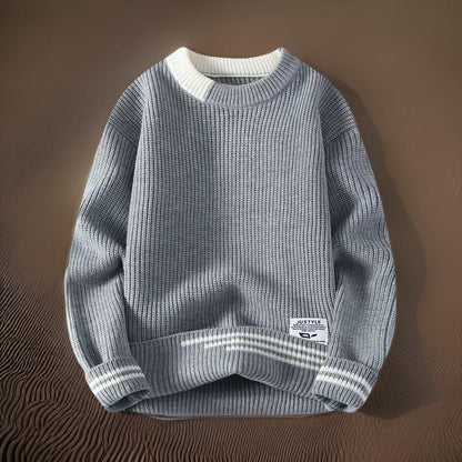 Sweter męski | okrągły dekolt, klasyczny krój